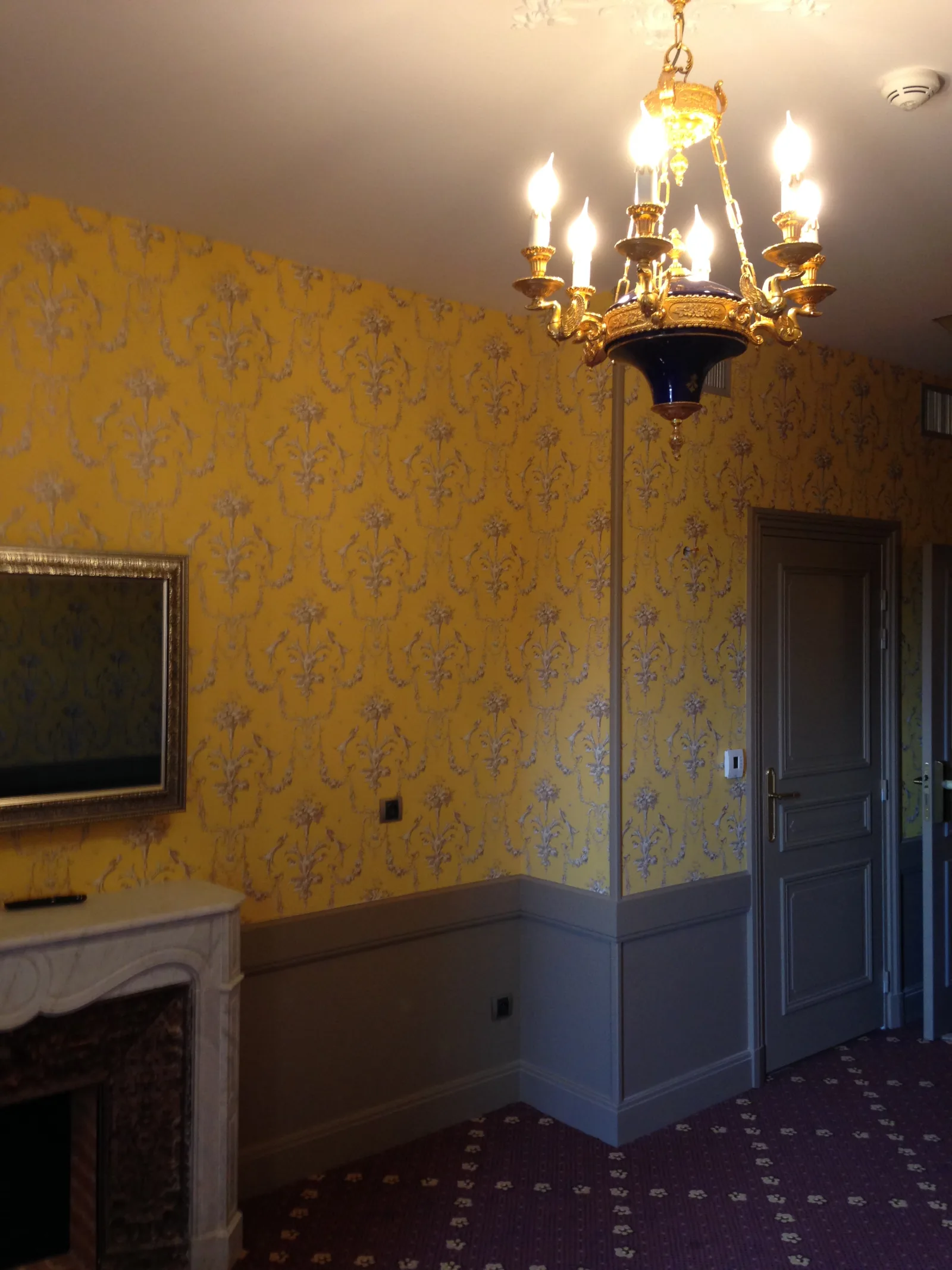 rénovation de l'éclairage d'un salon du Château des Creusettes